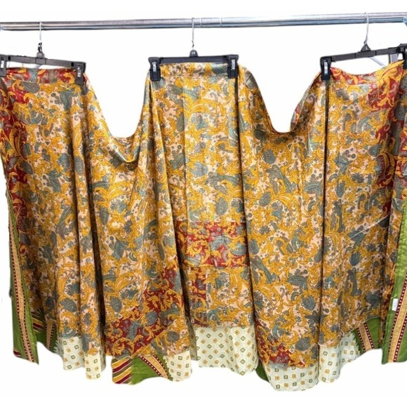 EARTHBOUND TRADING CO Sari Wrap Boho Skirt NWT One‎ Size Baroque Print - Picture 5 of 9